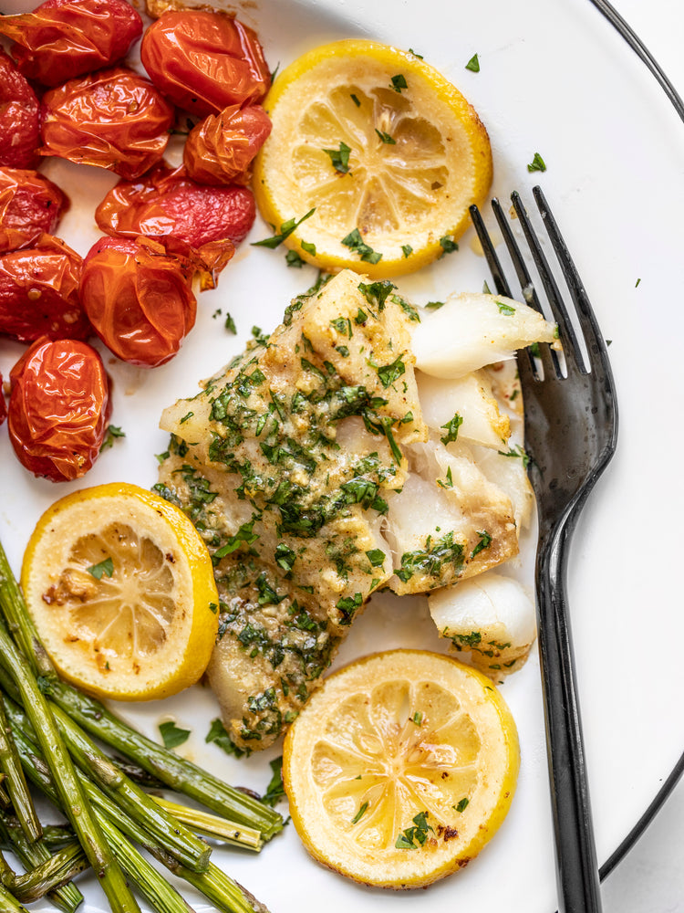 
                  
                    Load image into Gallery viewer, Garlic Butter Baked Cod
                  
                