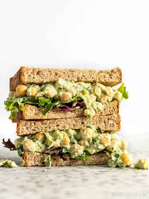 
                  
                    Load image into Gallery viewer, scallion herb chickpea salad sandwich
                  
                