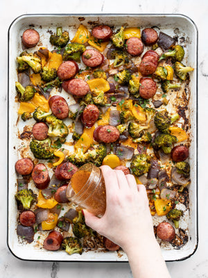 
                  
                    Load image into Gallery viewer, Smoky Roasted Sausage and Vegetables
                  
                
